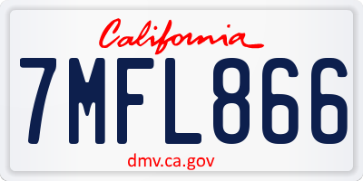 CA license plate 7MFL866