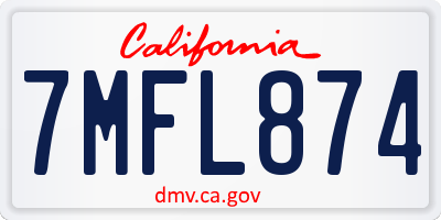 CA license plate 7MFL874