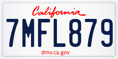CA license plate 7MFL879