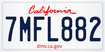 CA license plate 7MFL882
