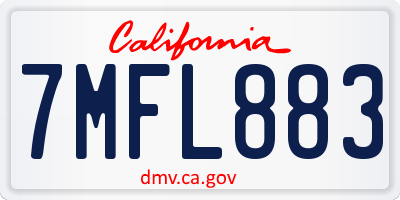 CA license plate 7MFL883