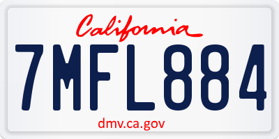 CA license plate 7MFL884