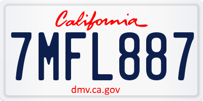 CA license plate 7MFL887