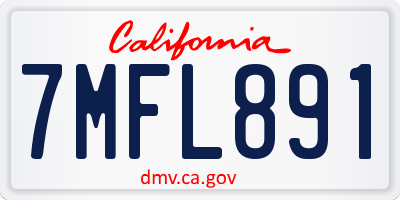 CA license plate 7MFL891