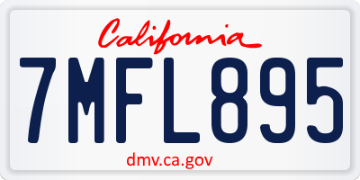 CA license plate 7MFL895