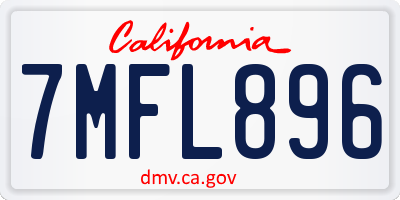 CA license plate 7MFL896
