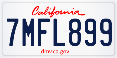 CA license plate 7MFL899