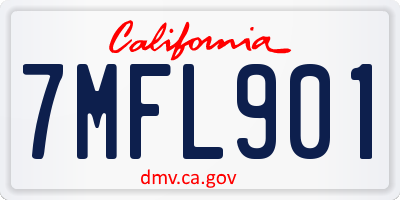 CA license plate 7MFL901