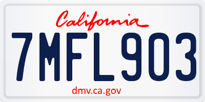 CA license plate 7MFL903