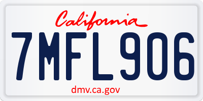 CA license plate 7MFL906