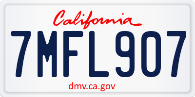 CA license plate 7MFL907