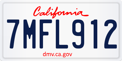 CA license plate 7MFL912
