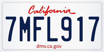 CA license plate 7MFL917