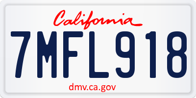 CA license plate 7MFL918