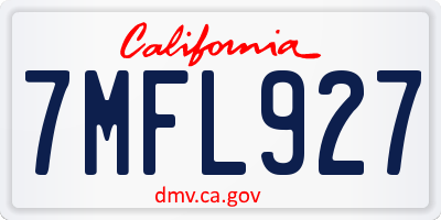 CA license plate 7MFL927