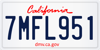 CA license plate 7MFL951