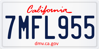 CA license plate 7MFL955