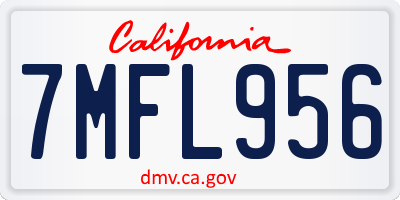 CA license plate 7MFL956