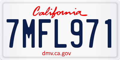 CA license plate 7MFL971