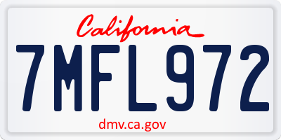 CA license plate 7MFL972