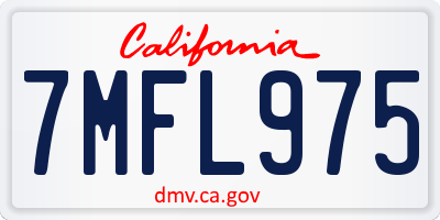 CA license plate 7MFL975