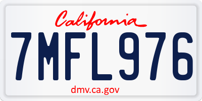 CA license plate 7MFL976