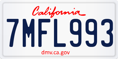 CA license plate 7MFL993