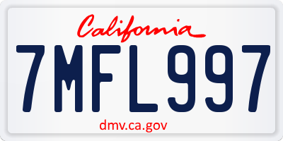 CA license plate 7MFL997