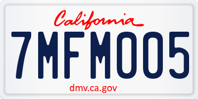CA license plate 7MFM005