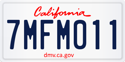 CA license plate 7MFM011
