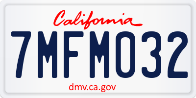 CA license plate 7MFM032