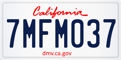CA license plate 7MFM037