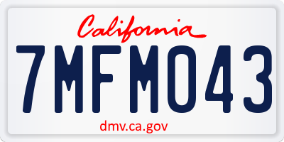 CA license plate 7MFM043