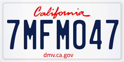 CA license plate 7MFM047