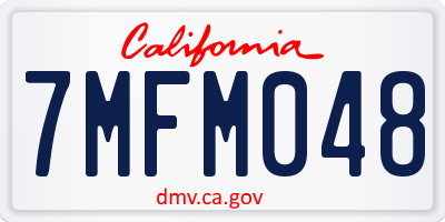 CA license plate 7MFM048