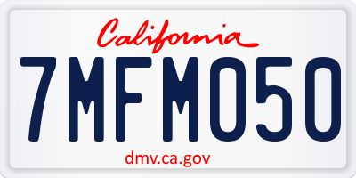 CA license plate 7MFM050