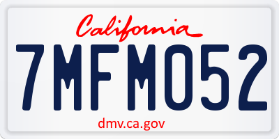 CA license plate 7MFM052