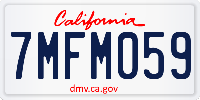 CA license plate 7MFM059