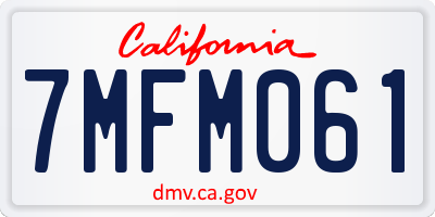 CA license plate 7MFM061