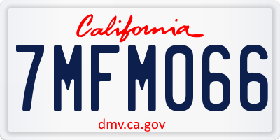 CA license plate 7MFM066