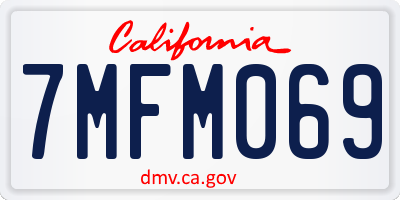CA license plate 7MFM069