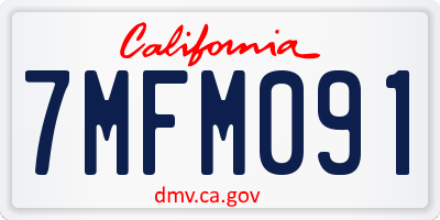 CA license plate 7MFM091