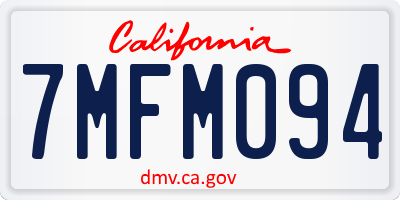 CA license plate 7MFM094