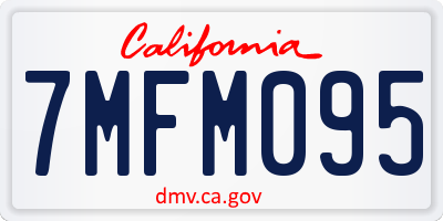 CA license plate 7MFM095