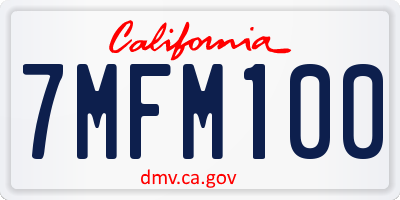 CA license plate 7MFM100