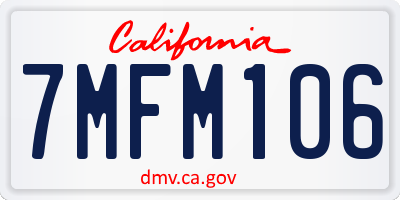 CA license plate 7MFM106