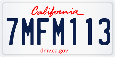 CA license plate 7MFM113