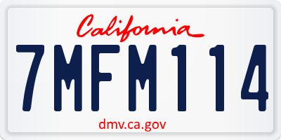 CA license plate 7MFM114