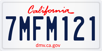 CA license plate 7MFM121