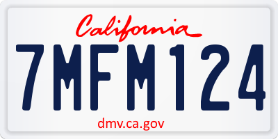 CA license plate 7MFM124